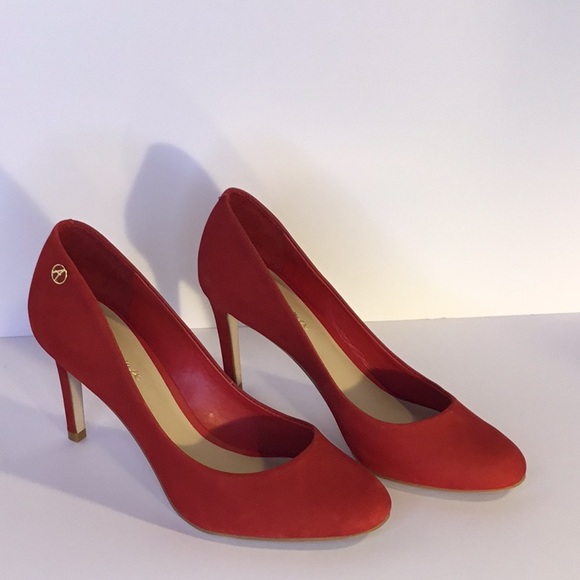 Ateliermix Red velvet Heels Pumps Women size 6 - Picture 2 of 16